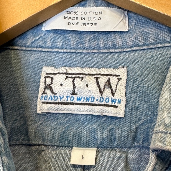 RTW | VTG Scout Patches Chambray Button Up Unisex Uniform Work Shacket Shirt - Picture 13 of 16